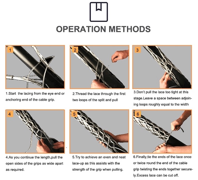 Single Side Underground Cable Tools Dragging Cable Grip With Strands Weave 1