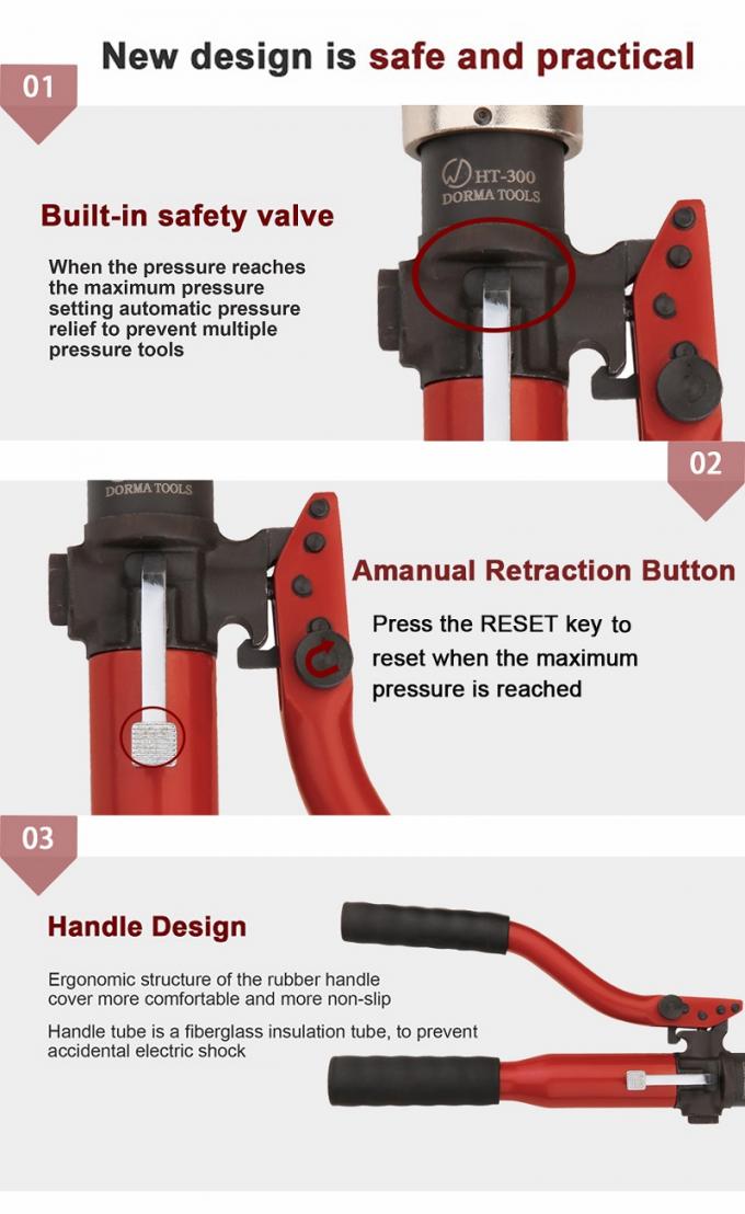 Six Angle Hydraulic Cable Lug Crimping Tool With Interchangeable Crimping Dies 3