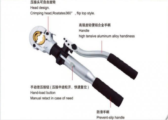 Double Speed Action Hydraulic Crimping Tool , Hexagon Hydraulic Cable Crimper 1