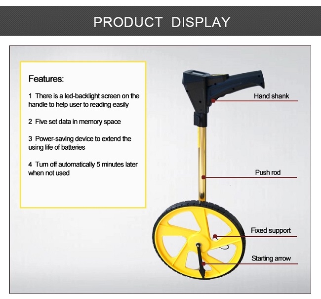 Digital Walking Distance Measuring Tool , Meter Distance Measuring Wheel 1