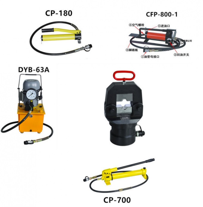 Cable Lug Hydraulic Crimping Pliers , FYQ-630 Single Hydraulic Crimping Head 1