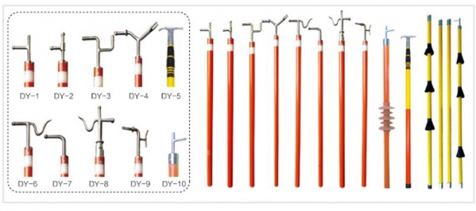 Operating Rod Stick Construction Safety Tools , 4 Sections Telescoping Hot Stick 2