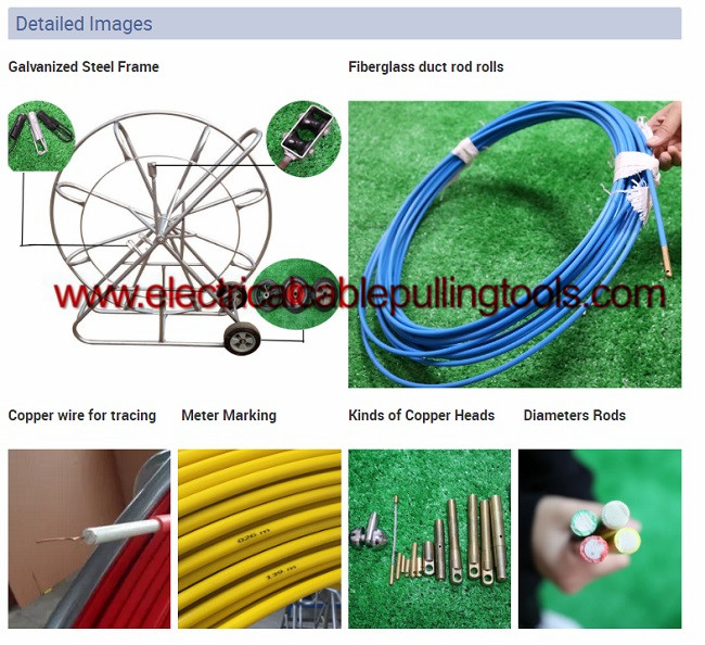 Metric Marked Electrical Cable Pulling Tools Precise Dimension Fiberglass Rodder 1