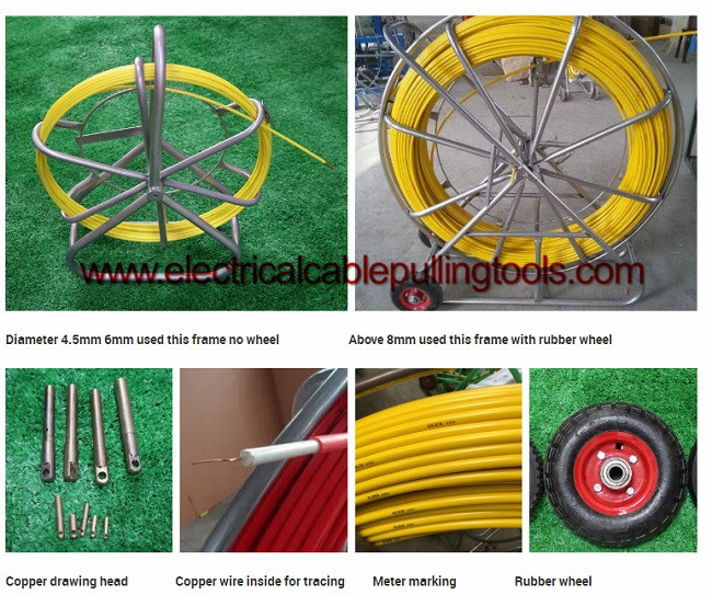 Fiberglass Rodder Pulling Electrical Cable Through Conduit Length 300mm 2