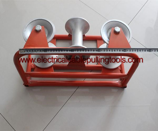 1T Rated Load Electrical Cable Pulling Tools Tri - Roller Corner Cable Roller Assembly 4