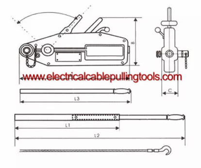 8/12.5kn Electrical Cable Pulling Tools HSS Hand Wire Rope Winch Iso Standard 1