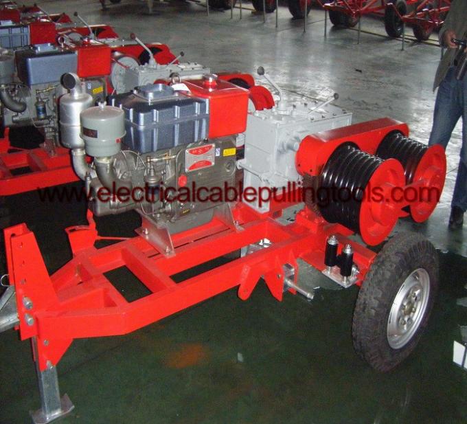 Honda Engine 5 Ton Double Capstan Winch Cable Pulling Machine For Power Construction 1