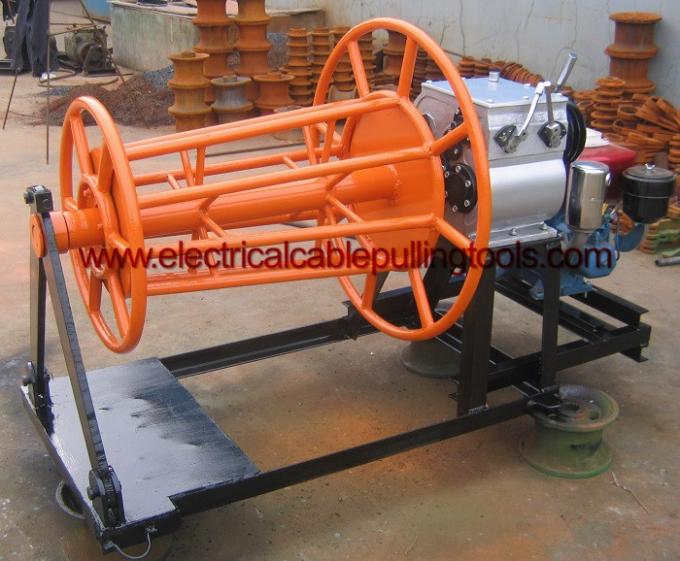 Gasoline Engine Wire Rope Winch 2 Ton For Wire Take Up / Wire Rope Rewinder 1