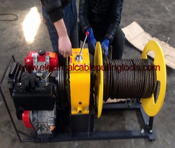 3 Ton Cable Winch Puller / Cable Powered Wire Rope Pulling Winch In Line Construction 1