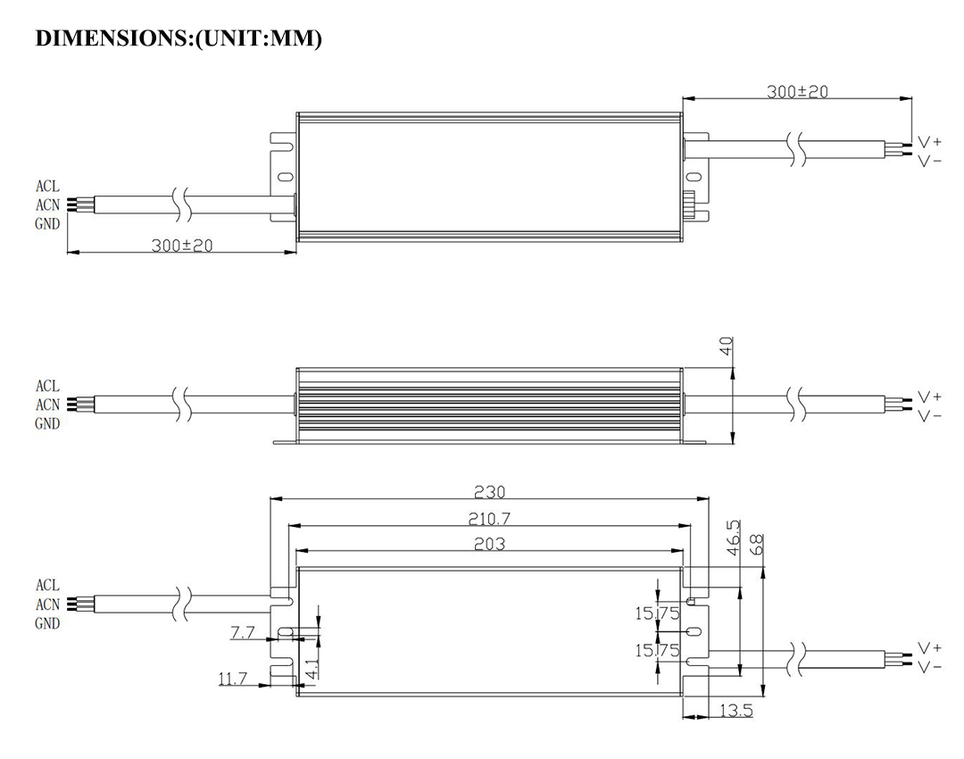 150w led driver size