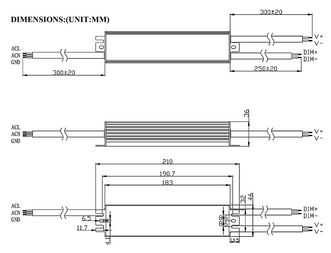 TLG-50C-54A Dimensions